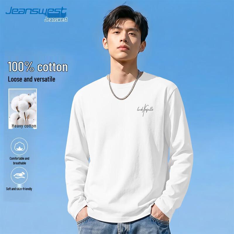 Jeanswest Men's Cotton Long Sleeve T-Shirt with Lucky Lines Print