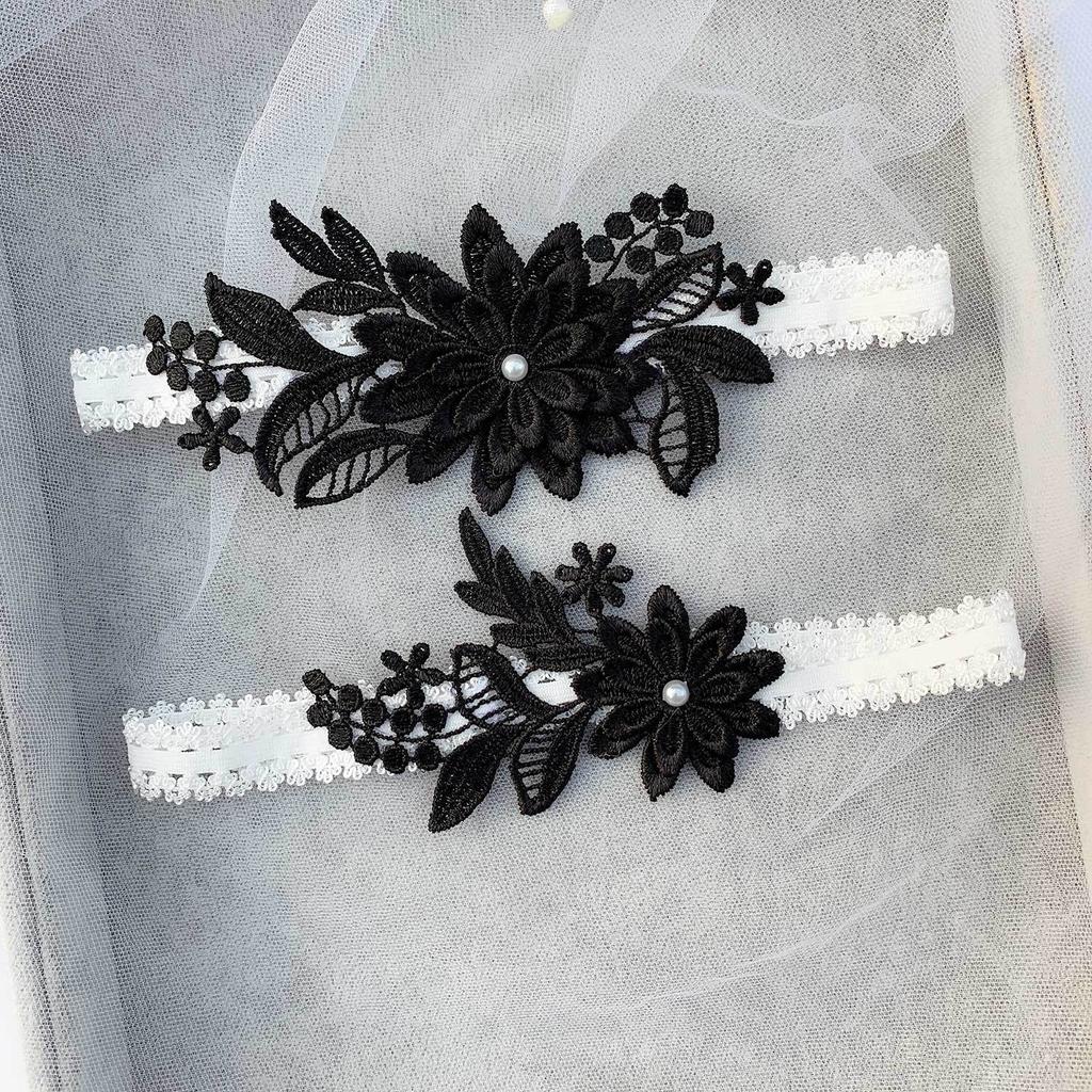 Sexy Fashion Lingerie Wedding Garter Belt Bride Cosplay Party Accessories Bowknot Flower Lace Elastic Leg Ring Bridal Leg Garter