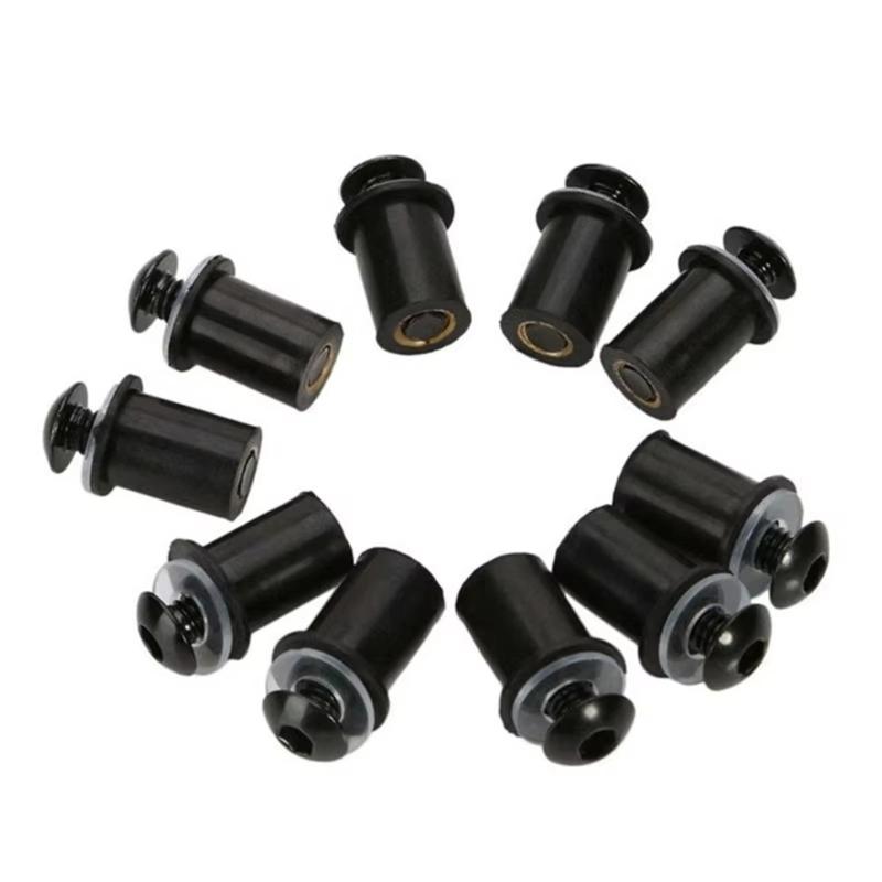 10pcs Motorcycle M5x16mm Windscreen Screw Bolts Nuts Universal Windshield Aluminum Fastener Kit Motorbike Accessories