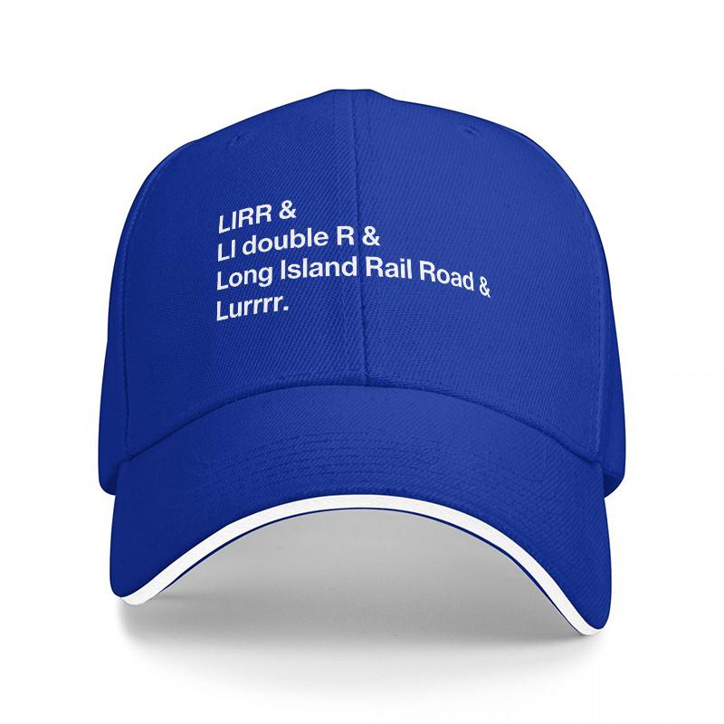 LIRR Long Island Rail Road Logo Baseball Cap Classic Black Hat with White Trim and Text Design for Train Enthusiasts