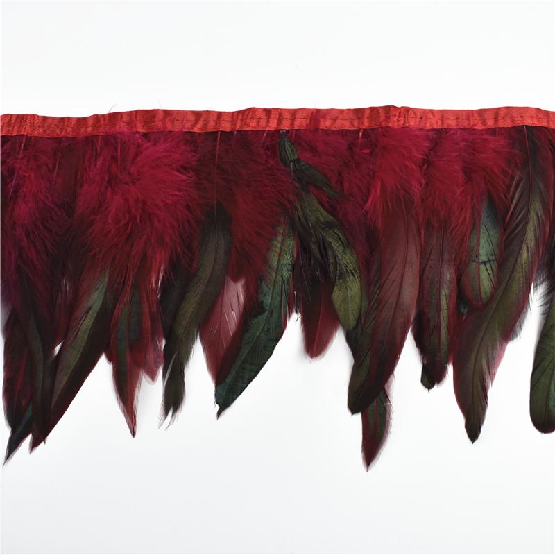 10Meter Rooster Feathers Fringe Trim On Tape Chicken Cock Pheasant Feather for Clothes Ribbon Sewing Flecos Decoration