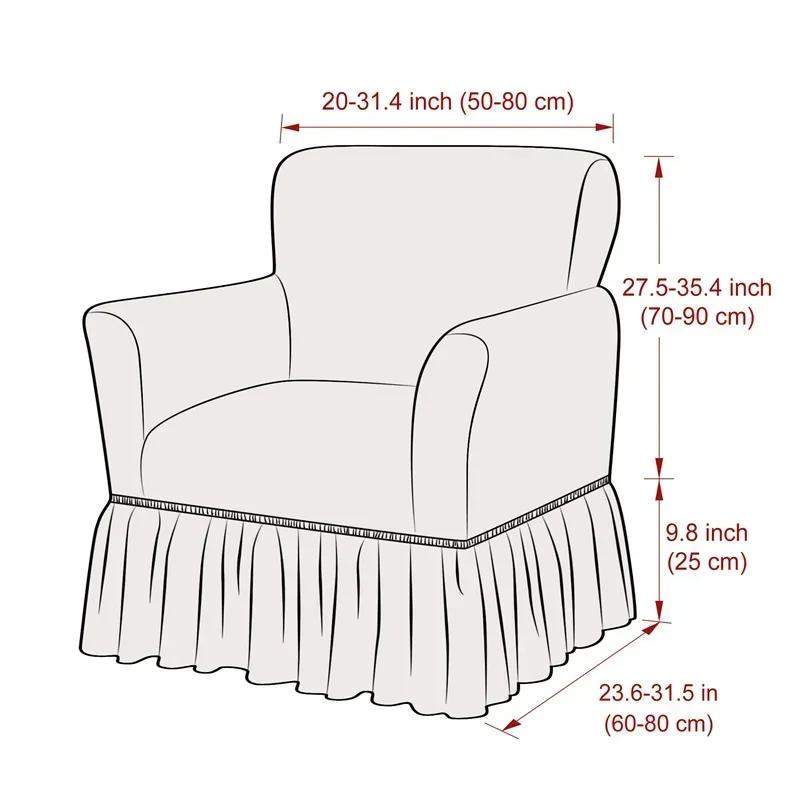 Bubble Grid Club Chair Cover Elastic Tub Sofa Covers with Skirt Hem Single Armchair Slipcovers for Living Room Bar Counter Hotel
