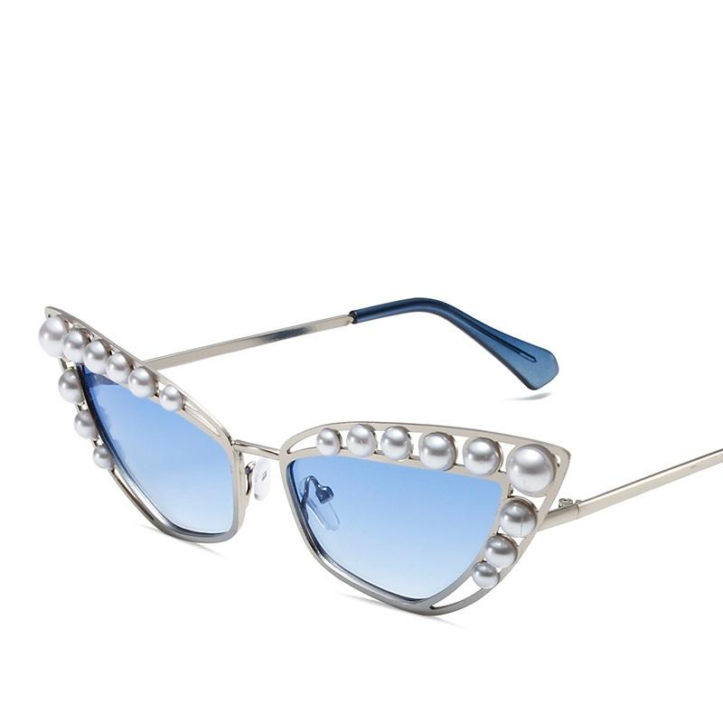Cat Eye Sunglasses Women Designer Fashion Sexy Metal Frame UV400 Sun Glasses Cateye Shades Diamond Ladies Eyewear