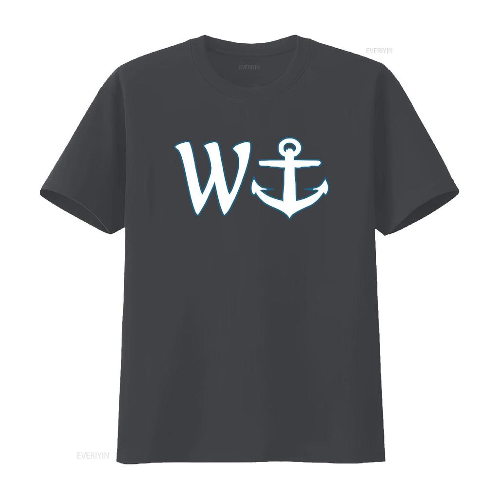 Wanker T Shirt W and Anchor Design Funny Stylish for All vintage Washed Top For Everyday Wear streetwear Unisex fashion