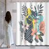 1pc Modern Minimalist Art Floral Printed Shower Curtain, Polyester Fabric with 12 Hooks, Bathroom Accessory
