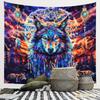 VIKAMA Traum Himmel Wolfskopf Traumfänger Wandteppich Kunst Dekoration für Wohnzimmer Sofa Akzentwand Zimmer Ferienwohnung Dekor