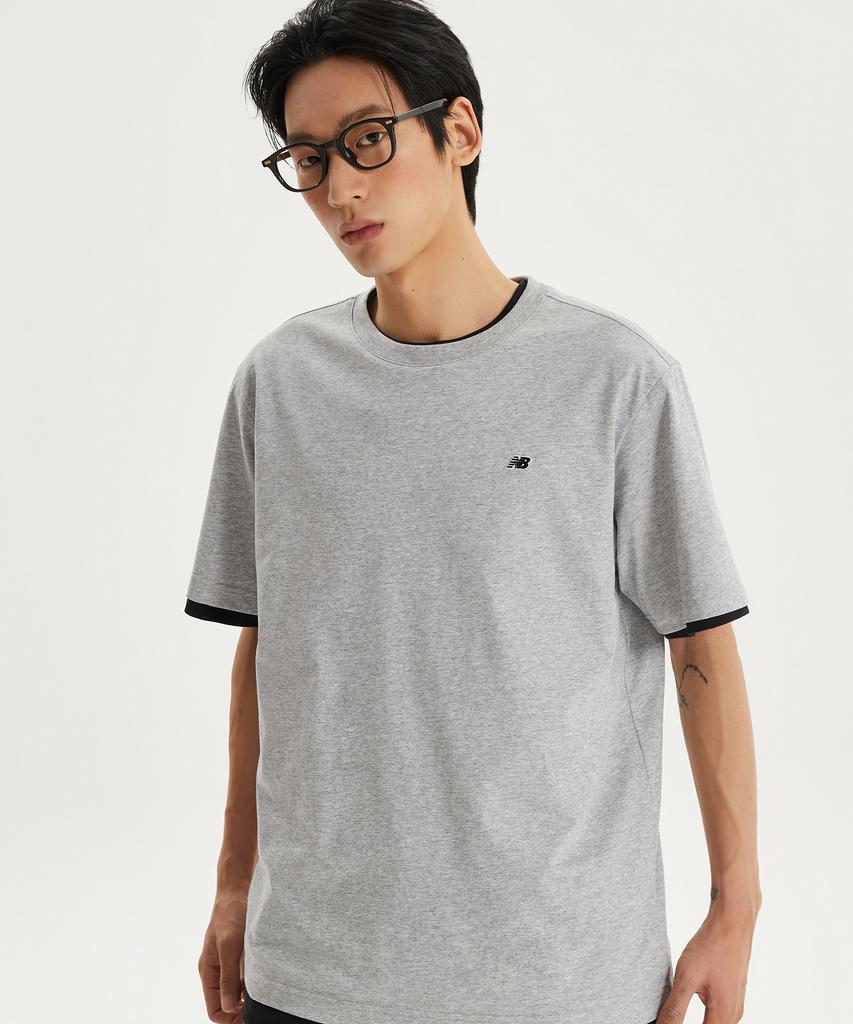 Nyuballanseu Nbneg21203 / Uni Essential Small Logo Short Sleeve T-Shirt (Gray)