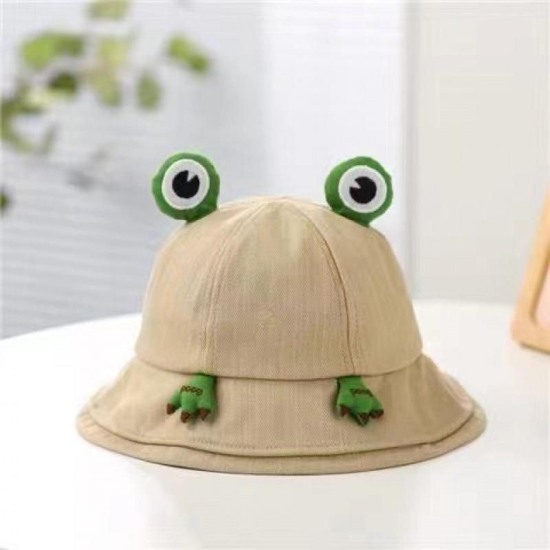 Cute frog hat women's spring summer bucket hat children's sunscreen sun hat Korean version versatile cartoon basin hat