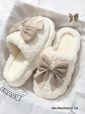 Women's Plush Cotton Slippers: Thick-Soled, New Autumn/Winter 2025 Style for Indoor Comfort