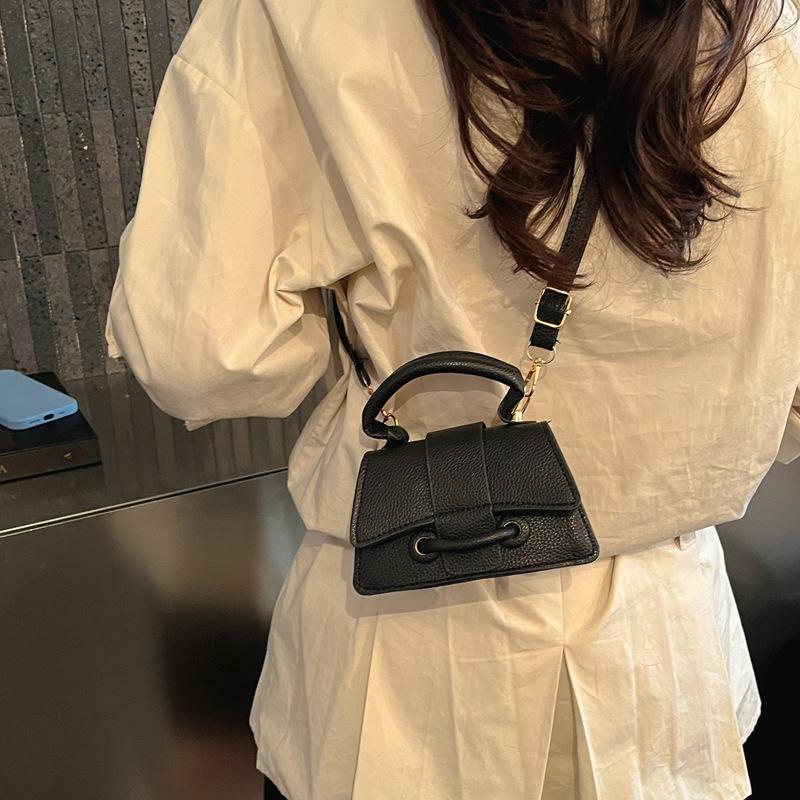 Fashion Mini Top Handle Bag for Women PU Leather Crossbody Bag Elegant Flap Shoulder Purse Small Messenger Handbag with Adjustable Strap