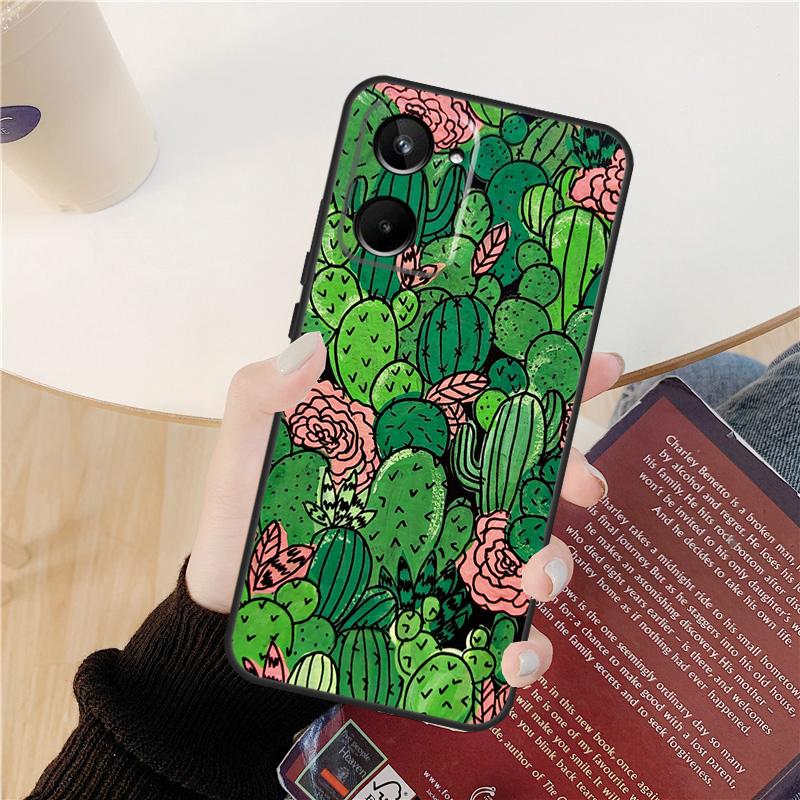 

Plant Cactus Case For Realme GT 6 6T 5 GT7 Pro 10 11 12 13 14 Pro Plus C53 C51 C21Y C25S C55 C67 C61 C75 Realme GT7 Pro
