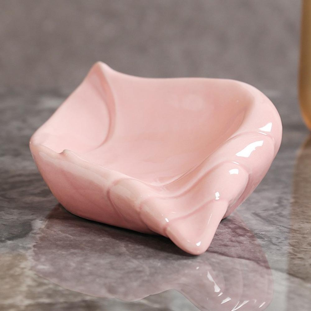 Soap Dish Drain Rack Ceramic Soap Drying Rack Not Easily Deformed Shell Conch Soap Box Bathroom