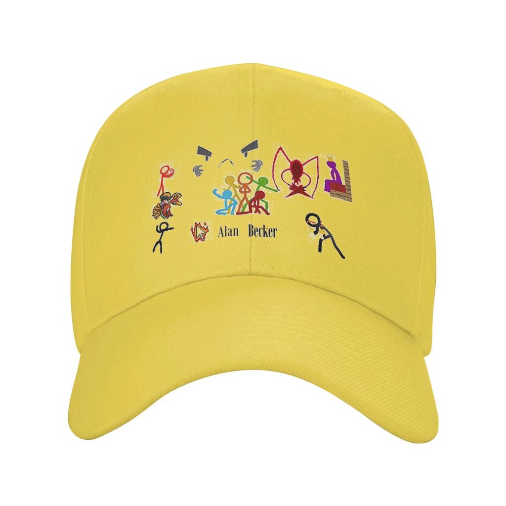 Cappellini da Baseball Unisex Alan Becker Cinque Figure Stilizzate con Mouse di Fuoco Piccone Cappellini Sportivi Estivi Hip Hop Cappellino Casquette