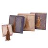 Linen Tassel Jewelry Box Chinese Style Ring Gift Box Vintage Jewelry Packaging Box  Wedding
