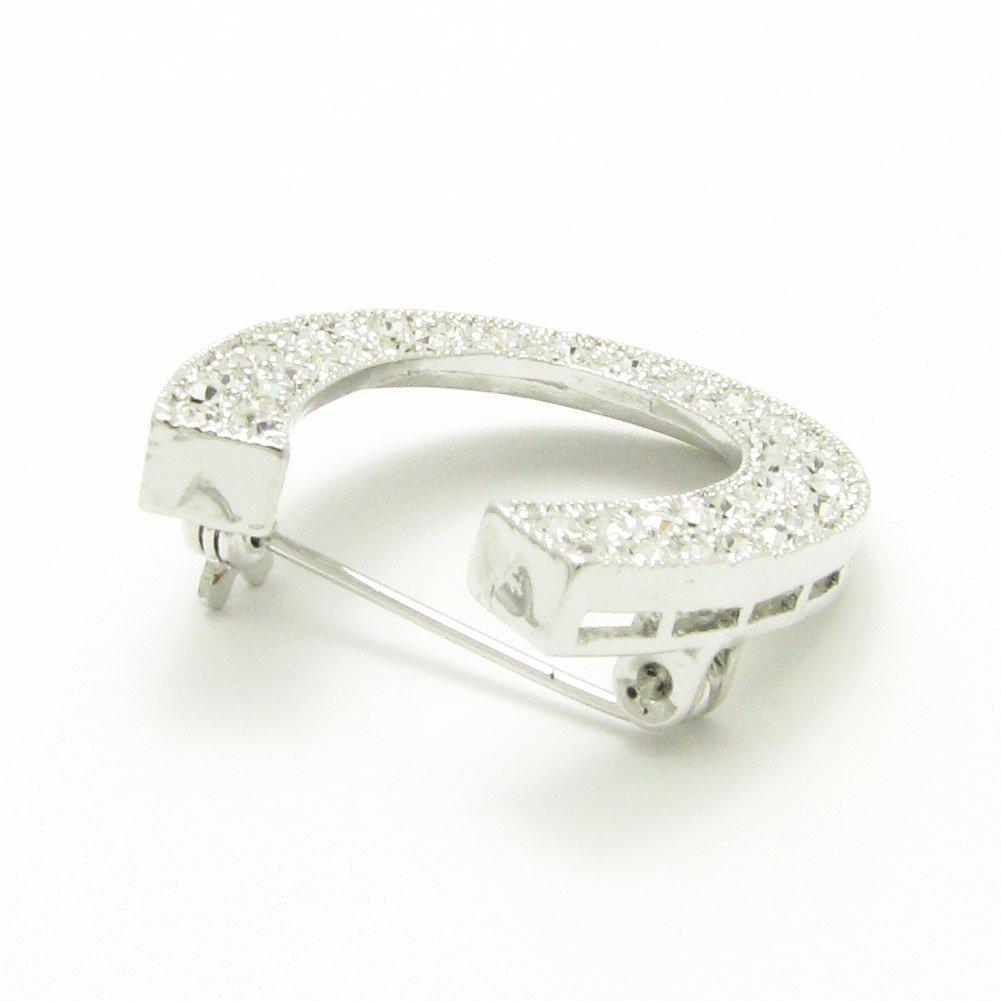GEM Plus Horseshoe Brooch Lapel Pin for Men and Women KS45042 (Silver)