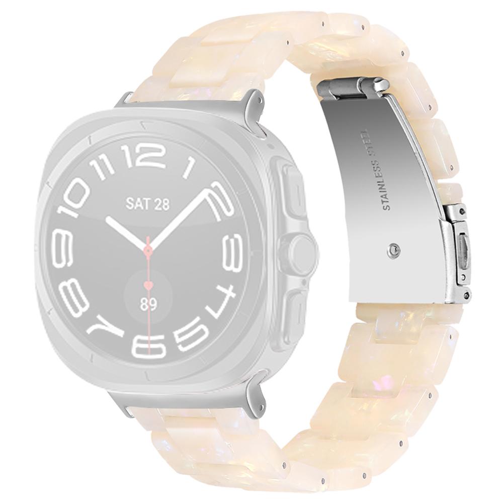 For Samsung Galaxy Watch Ultra 47mm Waterproof Resin Acrylic Watch Strap Buckle Design Wrist Band