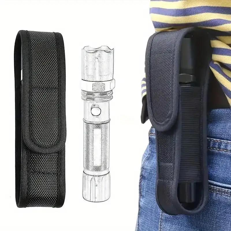 Belt Compatible Flashlight Pouch Heavy Duty Nylon Strong Hook Loop for Hiking Camping Hunting Tactical Outdoor Use