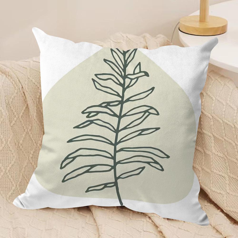 Minimalist Plants Cushion Cover Short plush Doublesided Print Square Throw Pillow Covers Sofa Home Cushion Decor
