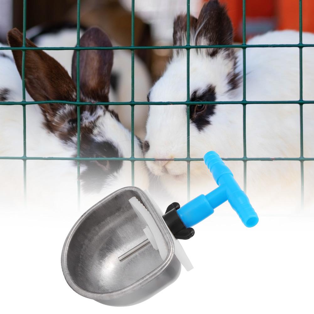 5Pcs Stainless Steel Automatic Rabbit Drinker Nipple Drinking Bowl Waterer Farm Accessory