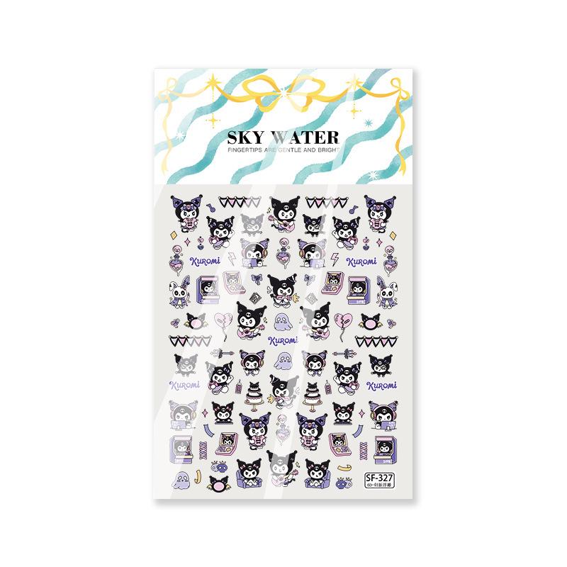 Kuromi Cartoon Guitar & Phone Nail Stickers 6D Embossed Set