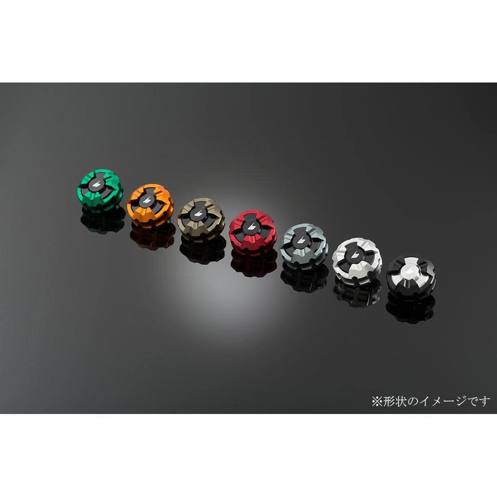 BIKERS Rear Reservoir Tank Cap for Ninja and Ninja Machined ZX-25R, 250, 400, Aluminum, Green, BK-K205-GRN