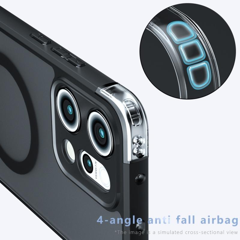 Für Oppo Reno14 1Reno13 14F 13F Pro Hülle Matt Magsafe Sturzsicher Eingebaute Airbag-Ecke Nicht vergilbendes Material Weiche Abdeckung