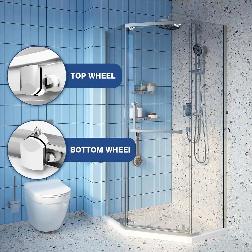 4pcs Shower Door Rollers 23mm - Upper Sliding Wheels For 4mm Glass, Stainless Steel