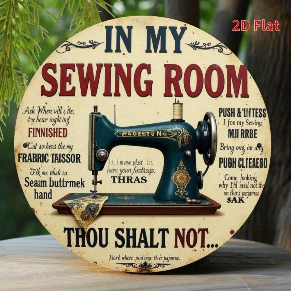 Vintage Sewing Room Rules Metal Wall Decor Rustic Iron Sign For Kitchen Home