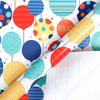 Cartoon Birthday Gift Wrap - Extra Large Sheet with Balloons & Children's Pattern