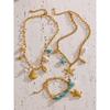 Yhpup Ocean Style Starfish Shell Pendant Handmade Necklace Bracelet Summer Vacation Stainless Steel Jewelry Waterproof