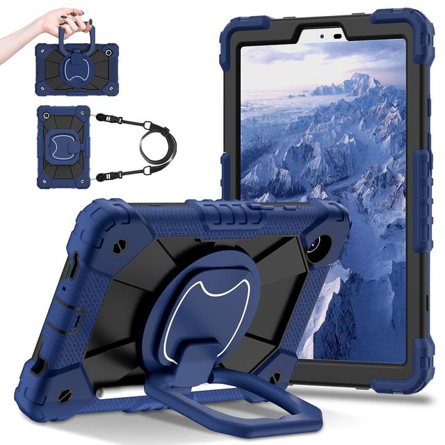360 Rotating Armor Case For Samsung Galaxy Tab A11 2025 A9 2023 8.7 SM-X133 X135 X110 X115 X117 Stand Cover With Shoulder Strap A9 SM-X110 X115 X117
