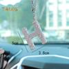 Bling Car Letter Charm Faux Crystal Letter Pendant Car Rear View Mirror Hanging Rhinestone Alphabet Ornament for Car Tree Accessory