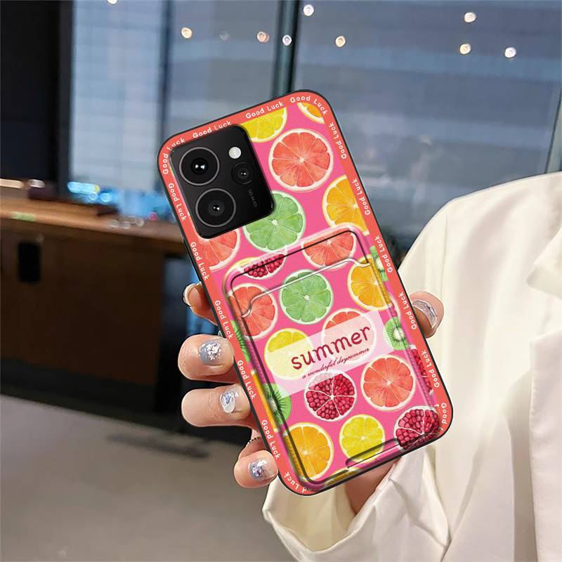 Dirt-resistant Back Cover Phone Case For Nokia HMD Skyline Card Slot Soft Case Cute Protective Cover Waterproof Graffiti