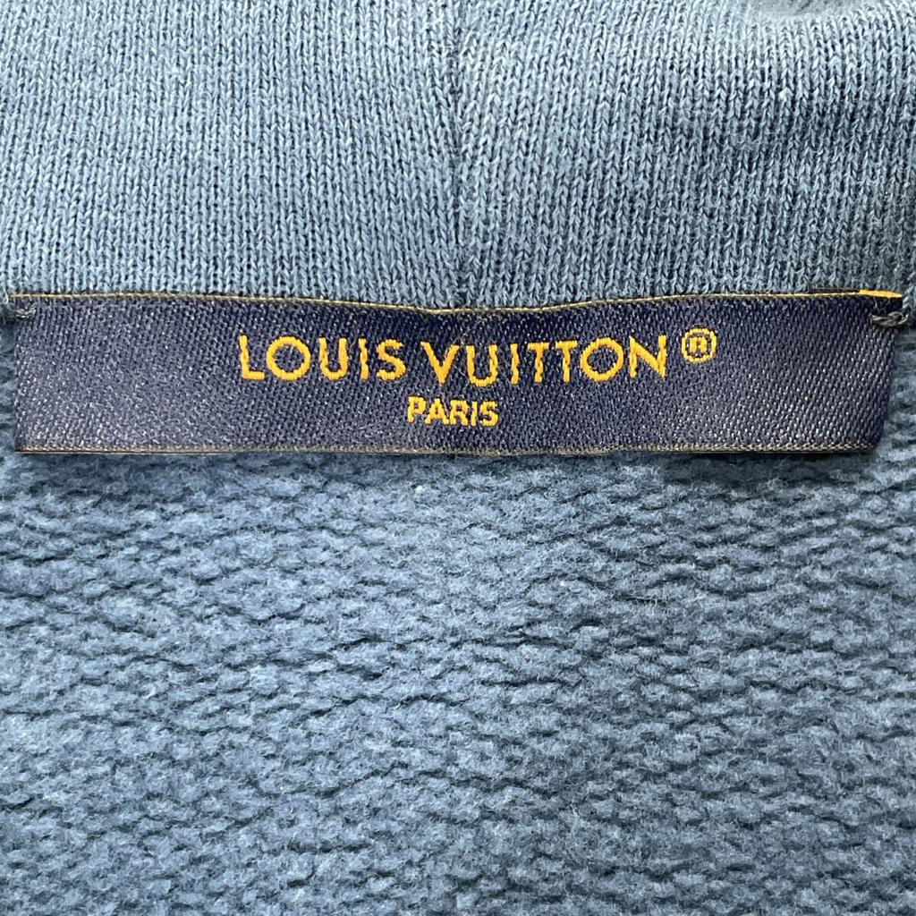 LOUIS VUITTON RM232Q IHN HNY56W 23AW Blue Signature Logo Oversized Fleece-Lined Parka tops XL blueUsed