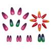 Festive Gradient Snowflake Manicure: Colorful Press-On Nail Tips