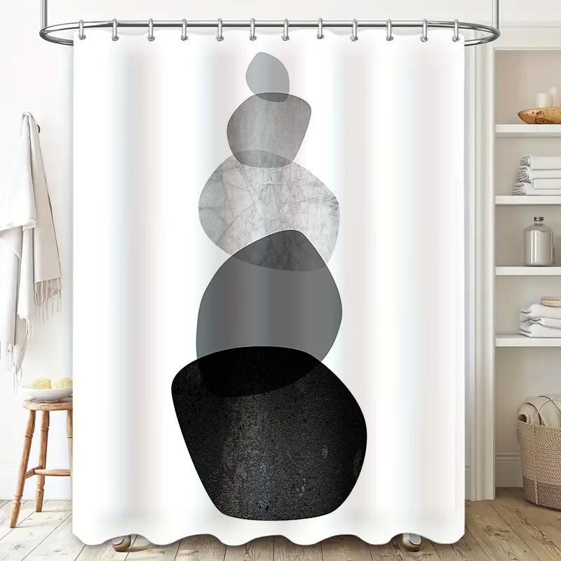 Abstract Black White Shower Curtain Modern Art Minimalist Bathroom Decor Washable Fabric Liner Waterproof Home Textile