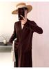 Women's V-Neck Lightweight Wool Cardigan - Ribbed Knit, Pleated, Long Sleeve, Versatile Layer