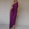 2023 Spring/Summer Purple Sleeveless Irregular Pleated Evening Dress