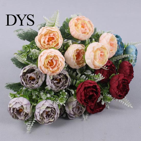 Artificial Flowers 6 Forks Flower No-Fading No Withering Not Need Simulation Plant To Water Realistic Decorative Peony for Wedding Fake