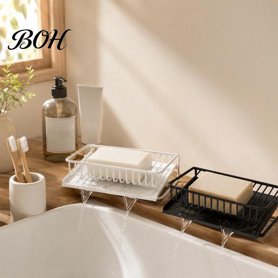 Bathroom Countertop Accessories Self Draining Soap Dish, Removable Tray Design Storage Holder for Container, Durable Kitchen Sink Waterproof Container