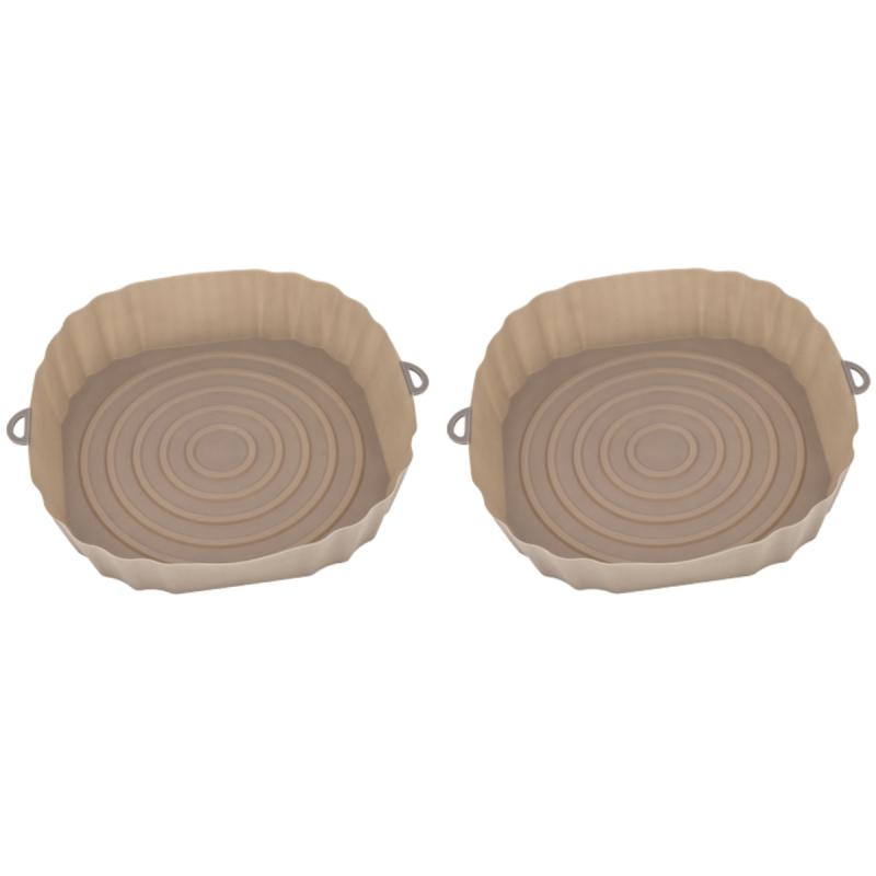 Air Fryer Pan Silicone Basket Airfryer Oven Baking Silicone Tray Reusable Airfryer Pot Pan Liner Mold Pizza Fried Kitchen Tools