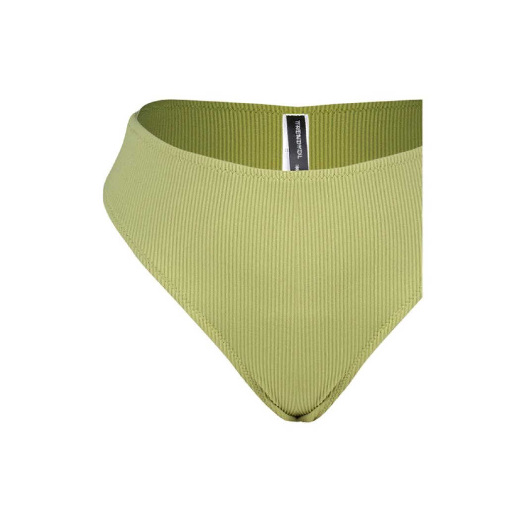 Black Textured High Waist Bikini Bottom Tbess23ba00128