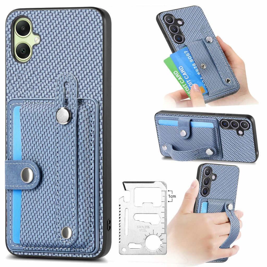 For Samsung Galaxy A06 4G Case Wristband Anti-Drop Leather Back Cover Card Holder