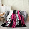Feelyou Leopard Zebra Plush Throw Blanket X Kids Cheetah Pink White Black Flannel Fleece All Season Breathable Bed Blanket Anima