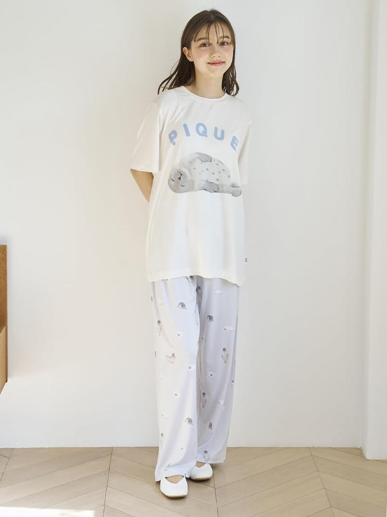 gelato pique Seal Print PWCT252206 OWHT F T-Shirt Women's