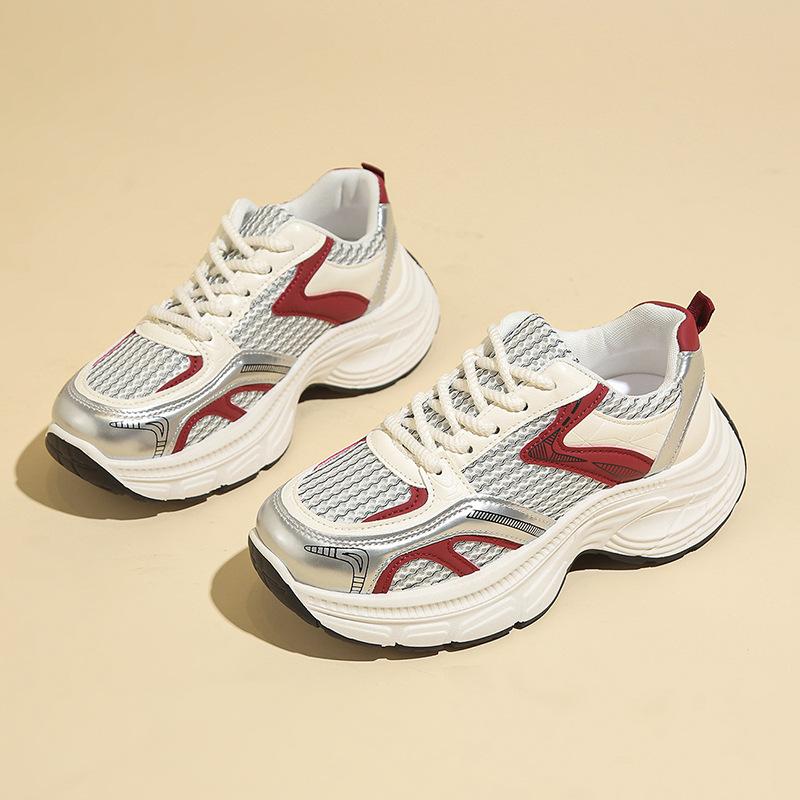 

2025 autumn new dad shoes women s breathable shoes fashionable versatile relaxed casual shoes student running sports shoes 40 червоний