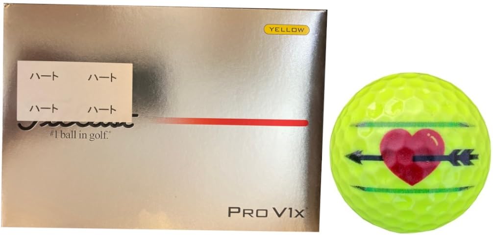 

[Линия Happiraki Golf] Titleist 2025 Pro V1 V1X с линиями (V1X Желтый 1 Дюжина Сердец)