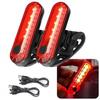 [2 Pack] Bike Rear Tail Lights USB Rechargeable Cycling Safety Flashers Blinking