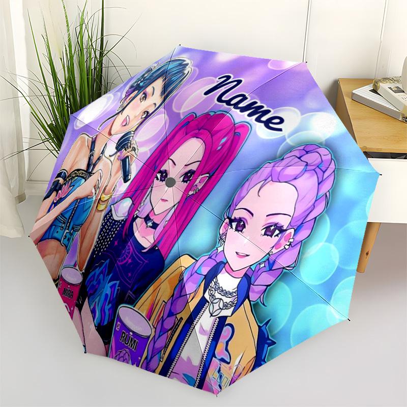1PC Anime Idol Group Custom Name Automatic Open/Close, 8-Rib Durable Frame Compact Travel Umbrella for Men & Women D1222061