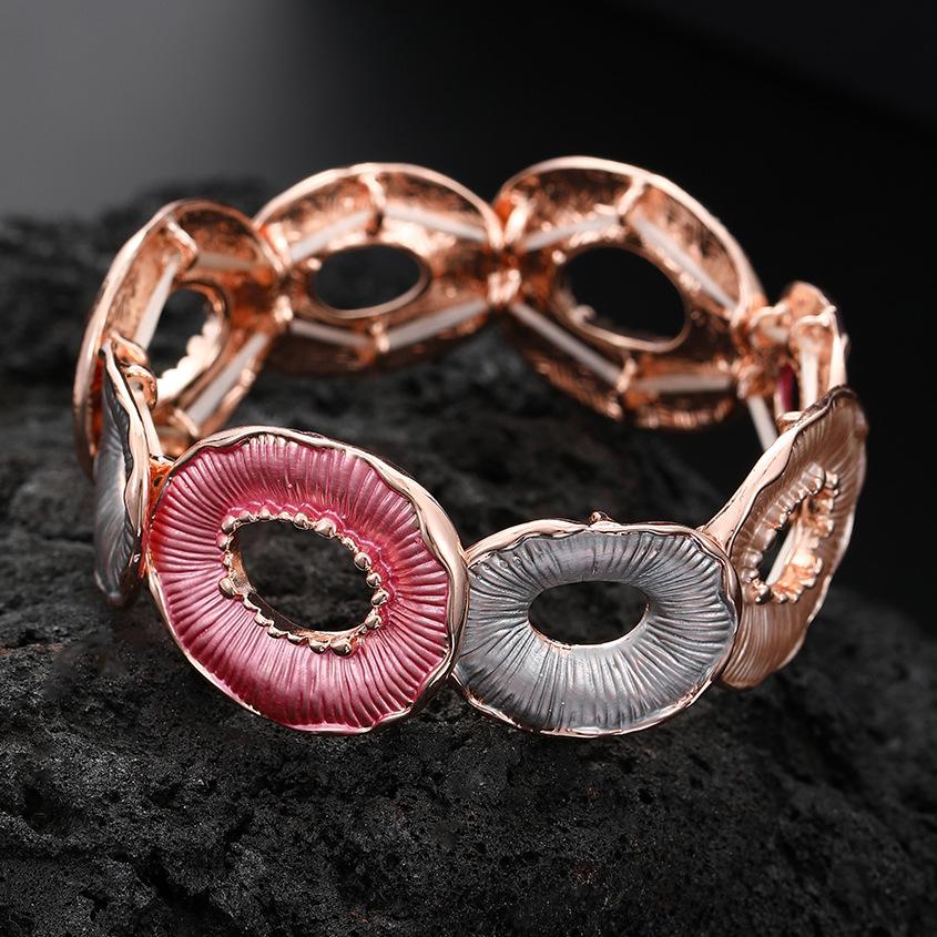 

Новый красочный круглый браслет из сплава в виде пончика, расписанный маслом, полый круглый женский браслет